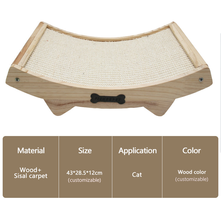 CT945 Sisal Carpet Fabric Double-Sided Durable Solid Wood Cat Beds Scratchin