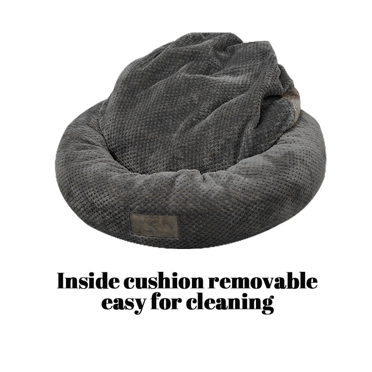 PE676 Round Donut Dog Bed With Zipper