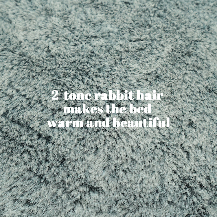 PET572 Rabbit Fur Circle Dog Donut Bed
