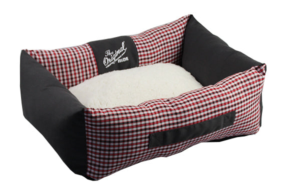 PET566 Red Stripe Luxury Dog Cat Bed Home Warm Fun Pet House