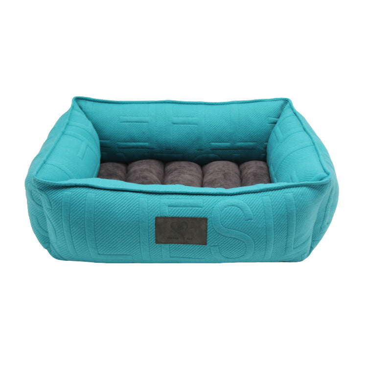PET958 Malachite Green Velvet Corduroy Rectangle Dog Bed