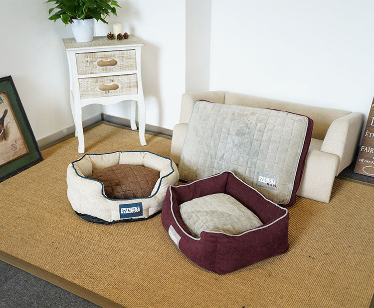 PET836 Polyester Flannel Pet Gusset Bed Cat Dog Cushion Bed