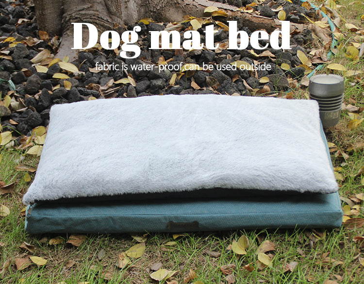 PET841 2 In 1 Pet Cushion Oxford Rabbit Fur Rectangle Dog Mattress