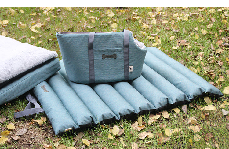 PET841 2 In 1 Pet Cushion Oxford Rabbit Fur Rectangle Dog Mattress