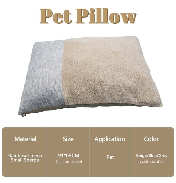 PET906 Rainbow Linen+ Small Sherpa Pet pillow square cushion
