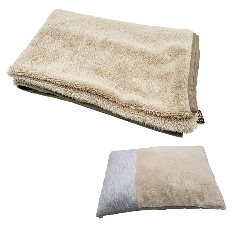 PET906 Rainbow Linen+ Small Sherpa Pet pillow square cushion