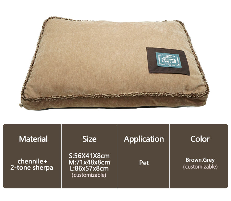 PET908 Rectangle Shape Dog Mattress Pillows Bed