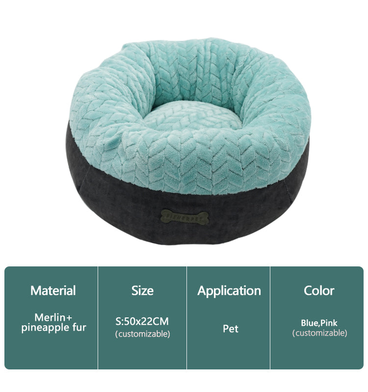 Pet953 Flannel Round Dog Bed Circle Cat Beds