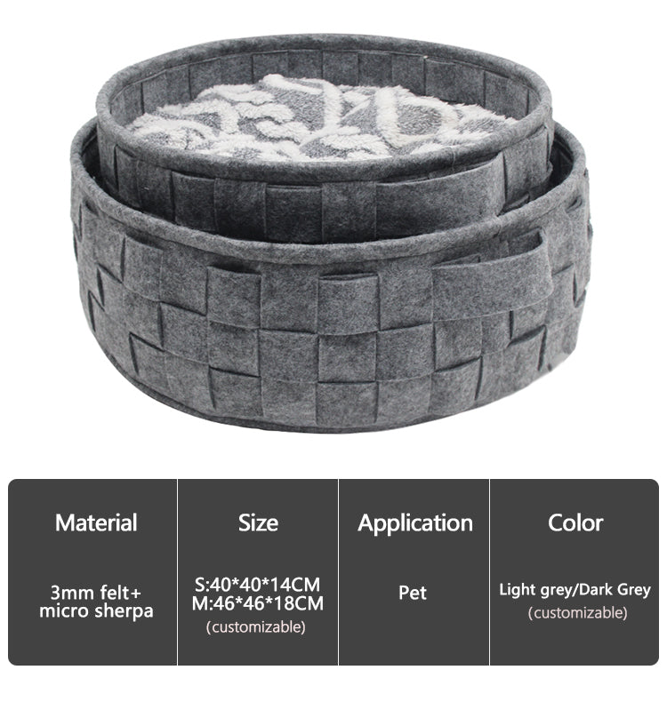 PET971 Cat Cave Felt Soft Dog Storage Basket