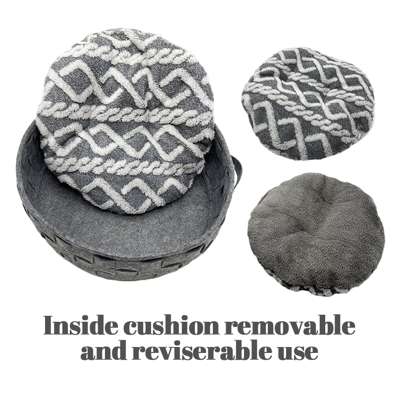PET971 Cat Cave Felt Soft Dog Storage Basket