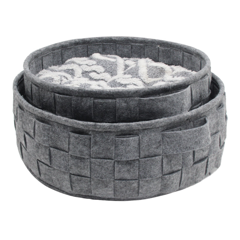 PET971 Cat Cave Felt Soft Dog Storage Basket