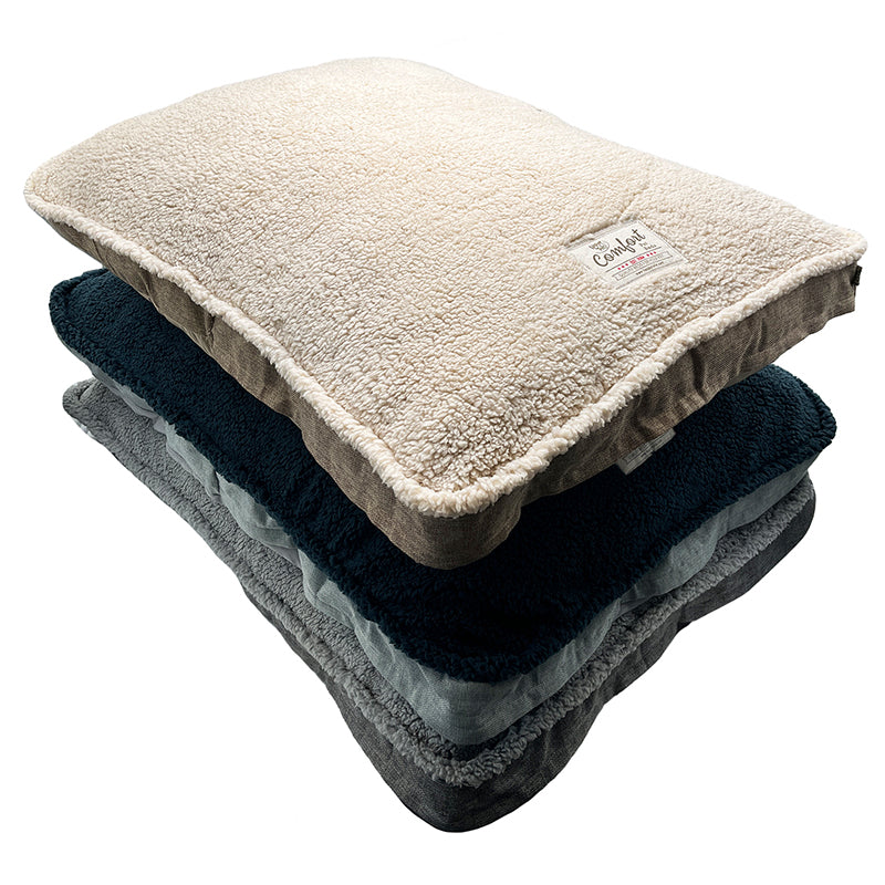 PET979 Big Sherpa+Brandly Linen Pet Pillow Square Cushion