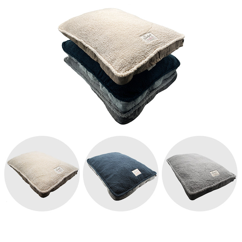 PET979 Big Sherpa+Brandly Linen Pet Pillow Square Cushion