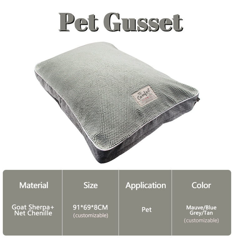 PET982 Goat Sherpa+ Net Chenille Pet pillow square cushion