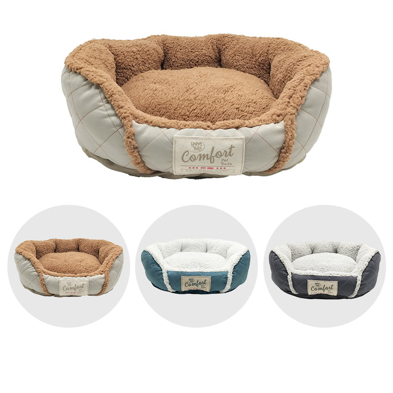 PET572 Microsuede DiamondQuilted Big Sherpa Pet Bed