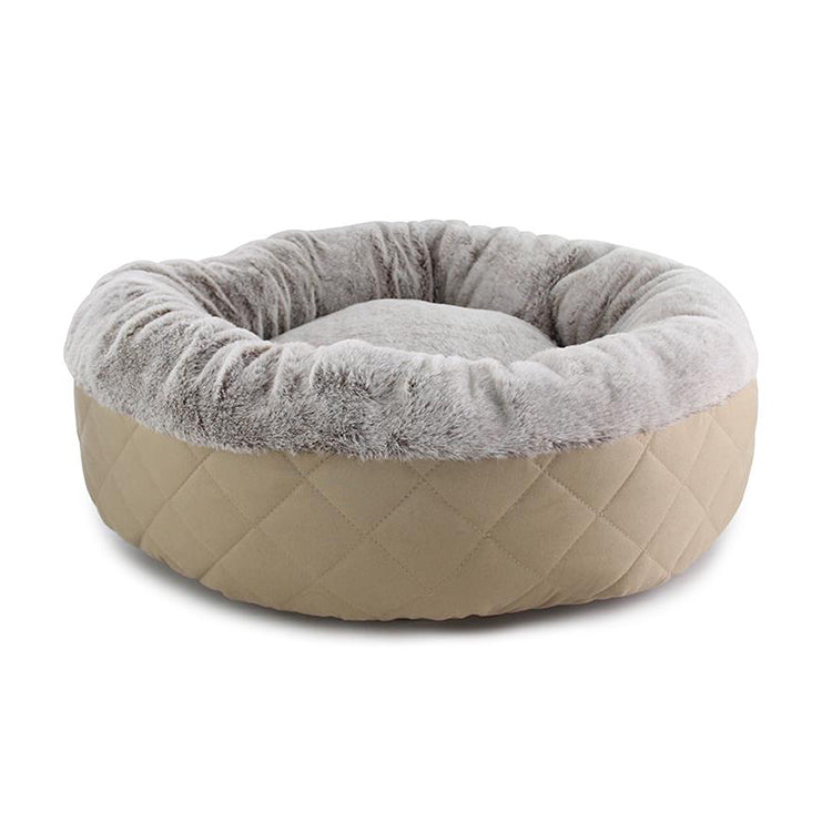 PET572 Rabbit Fur Circle Dog Donut Bed