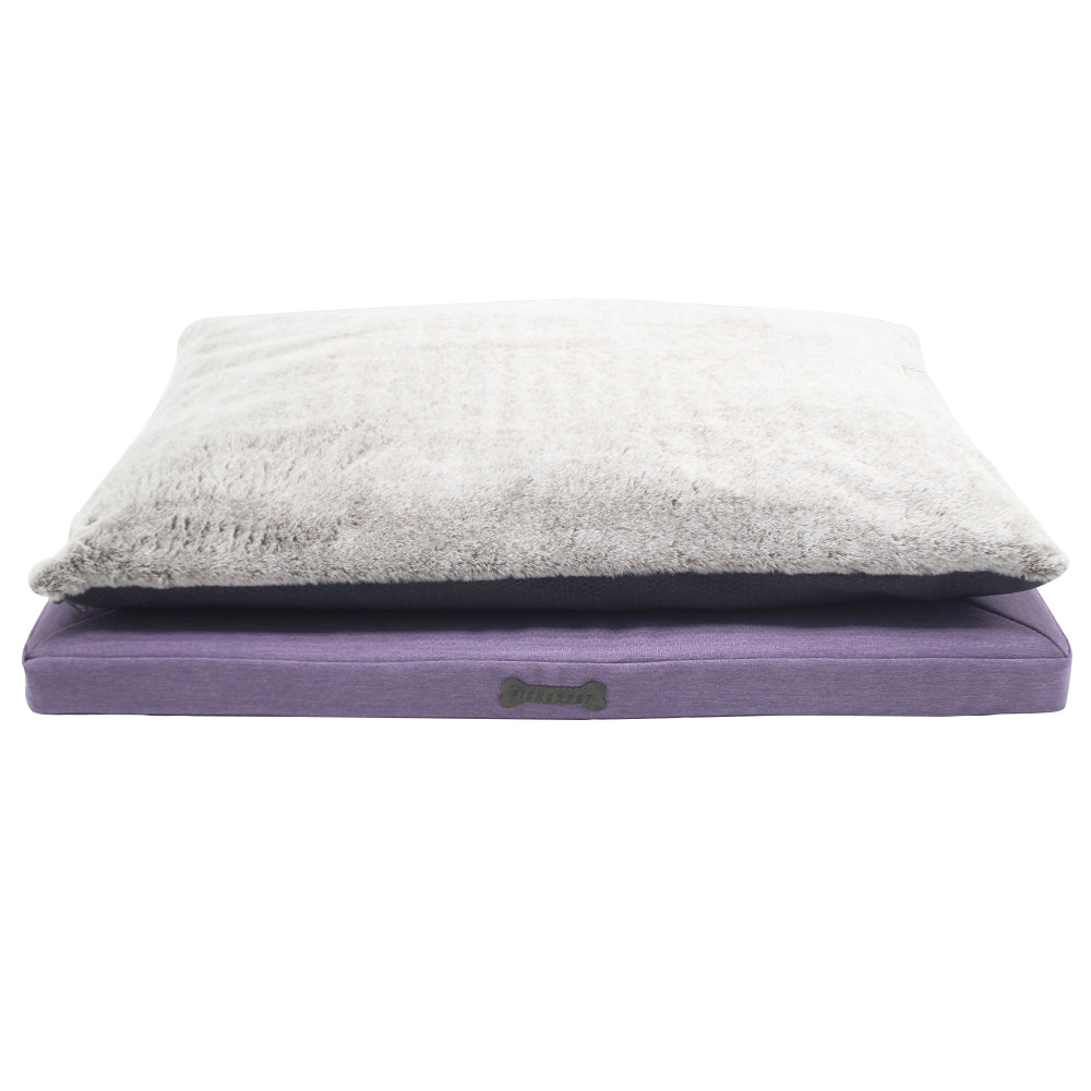 PET841 2 In 1 Pet Cushion Oxford Rabbit Fur Rectangle Dog Mattress