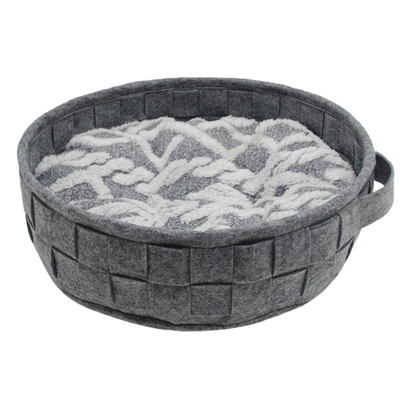 PET971 Cat Cave Felt Soft Dog Storage Basket