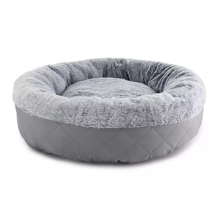 PET572 Rabbit Fur Circle Dog Donut Bed