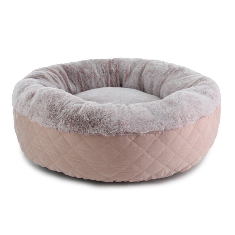 PET572 Rabbit Fur Circle Dog Donut Bed