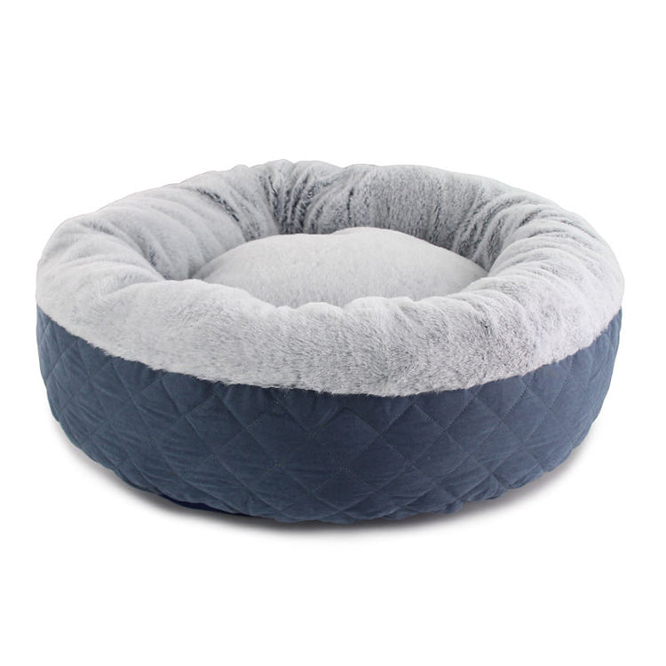 PET572 Rabbit Fur Circle Dog Donut Bed