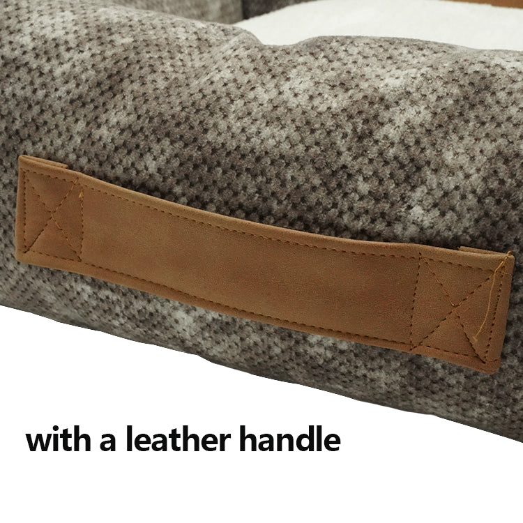 PE676 Leather Rectangle Lounger Dog Sofa Bed