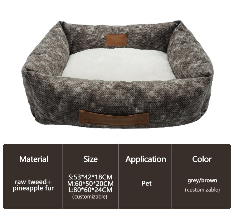 PE676 Leather Rectangle Lounger Dog Sofa Bed