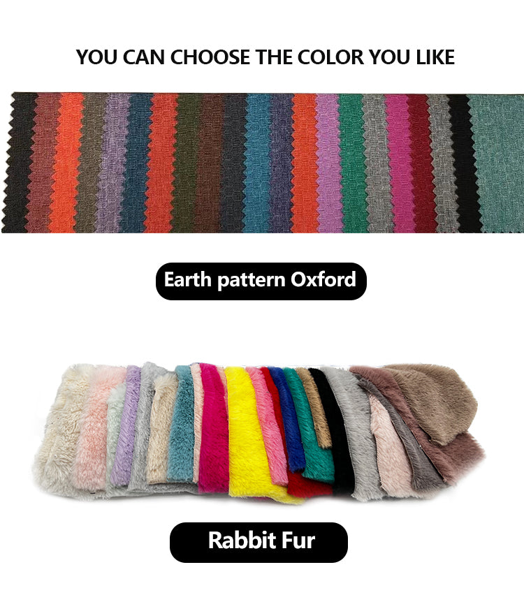 PET841 Rabbit Fur+Earth Pattern Oxford Cat House