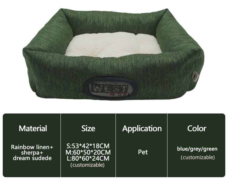 Pet906 Pet Lounger Bed Cat Dog Rectangle Bed