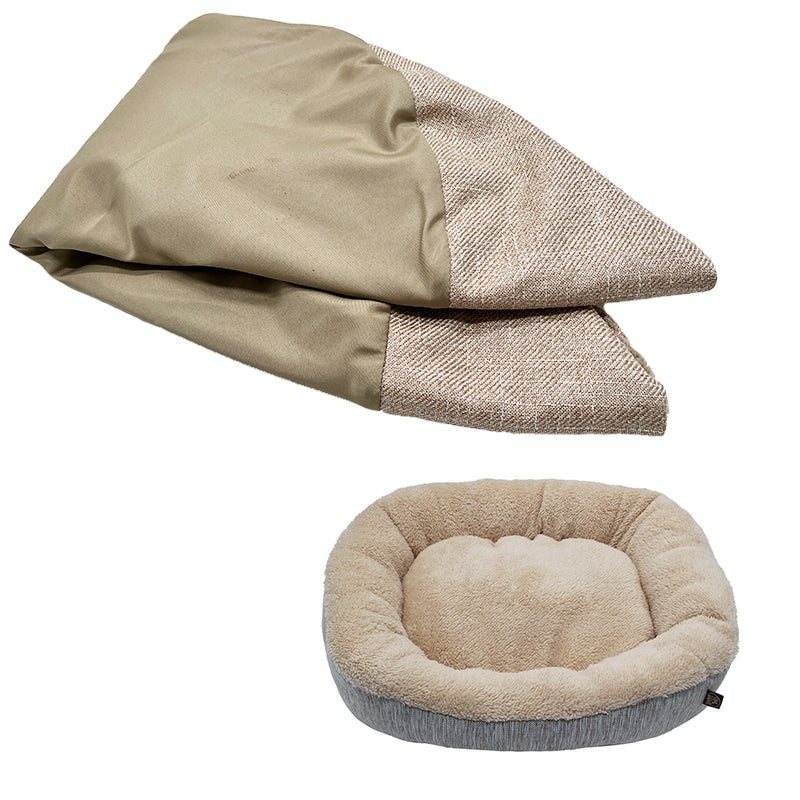 PET906 Rainbow Linen Small Sherpa Pet Bed