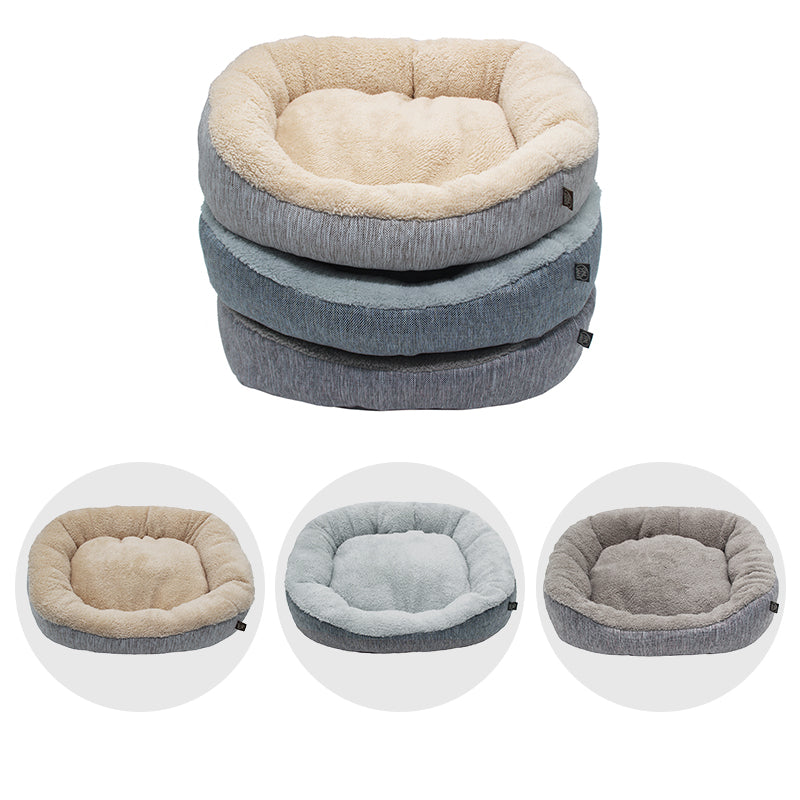 PET906 Rainbow Linen Small Sherpa Pet Bed