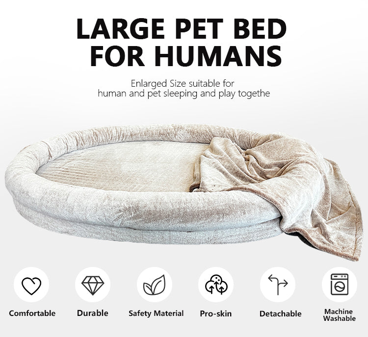 PET970 Rabbit Fur Human Size Dog Bed