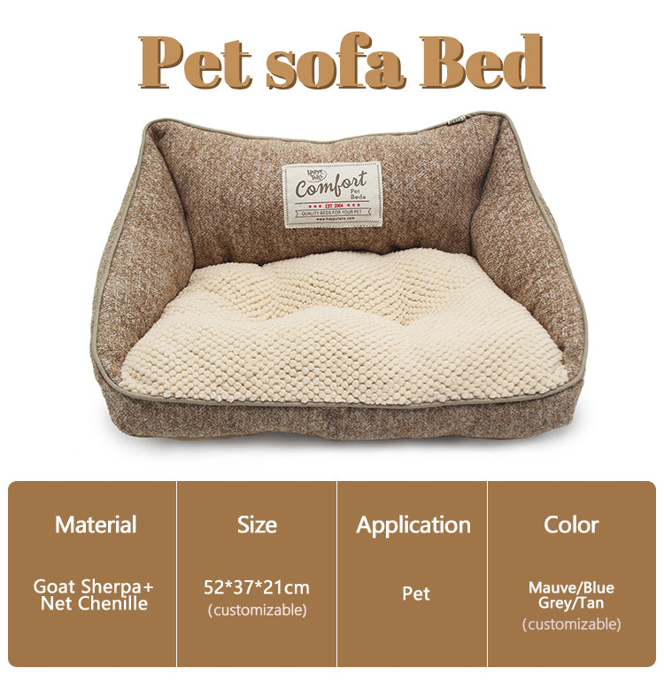 PET982 Goat Sherpa+ Net Chenille PeT Sofa Bed