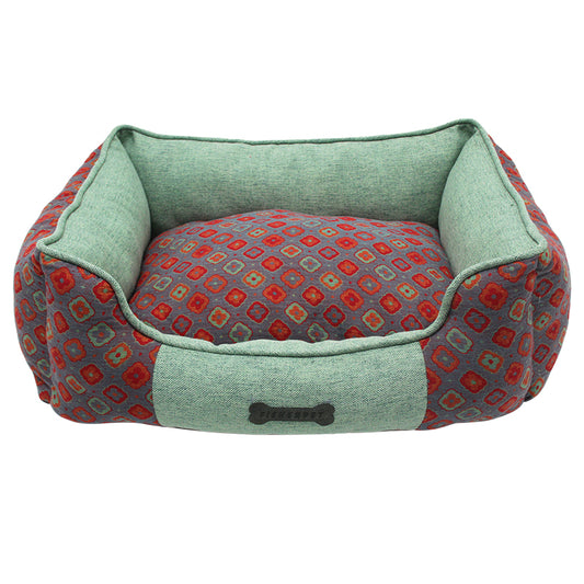 PET996 Vango Linen Non-Slip Bottom Breathable Rectangle Dog Bed