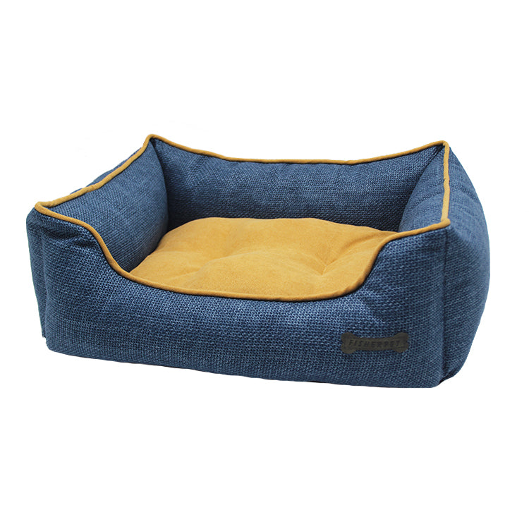 PET960 Colorful Raw Linen Fabric Human Dog Bed