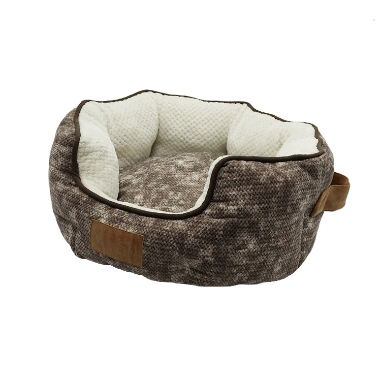 PE676 Leather Cat Dog Oval Bed