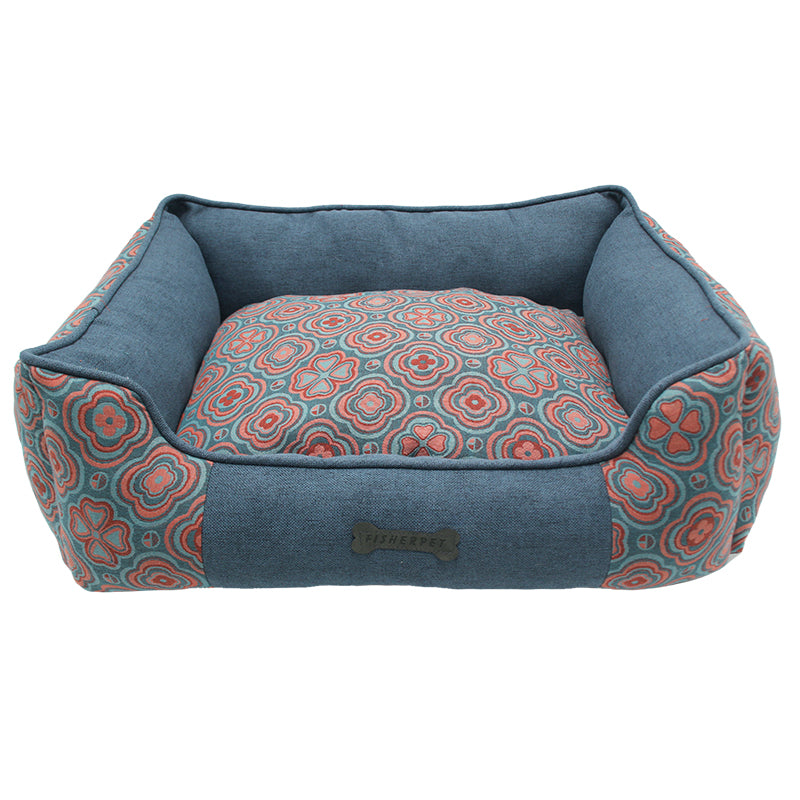 PET996 Vango Linen Non-Slip Bottom Breathable Rectangle Dog Bed