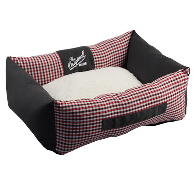 PET566 Red Stripe Fabric Cat Cave Sleeping Bed