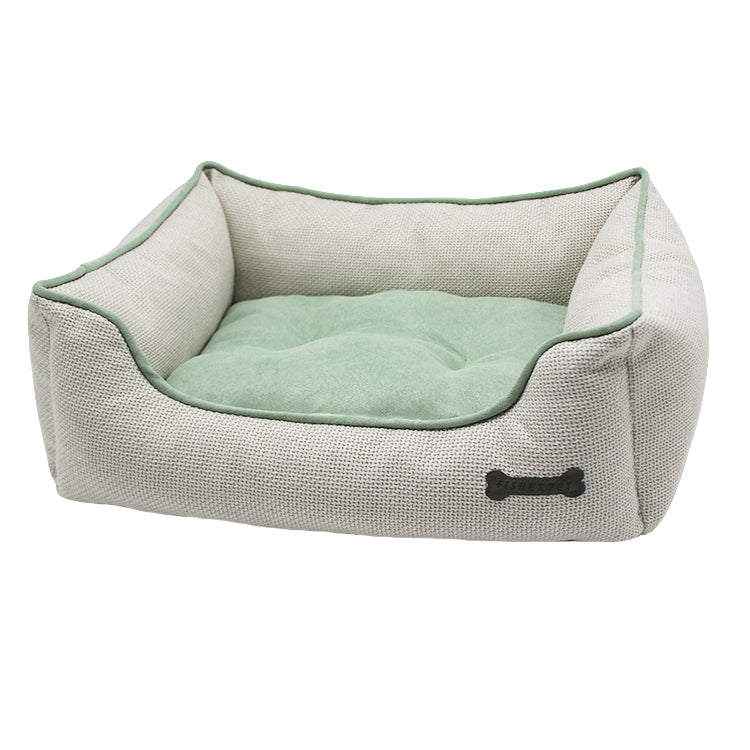 PET960 Colorful Raw Linen Fabric Human Dog Bed