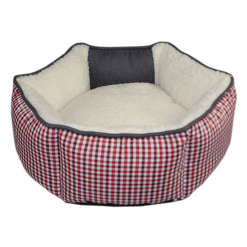 PET566 Red Stripe Fabric Cat Cave Sleeping Bed